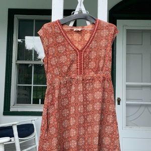 Shortsleeved cotton maxi dress